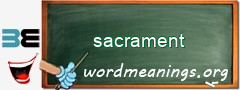 WordMeaning blackboard for sacrament